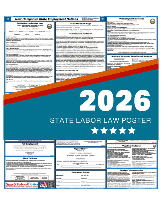 PREORDER - New Hampshire State Labor Law Poster 2026