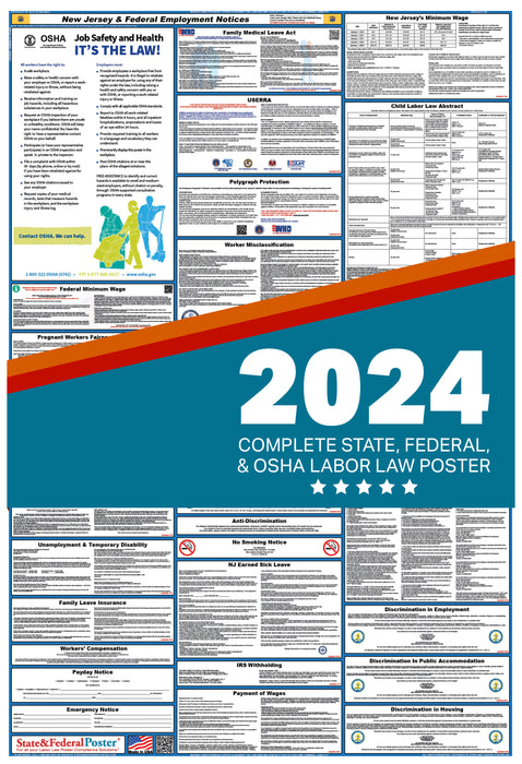 New Jersey State and Federal Labor Law Poster 2024