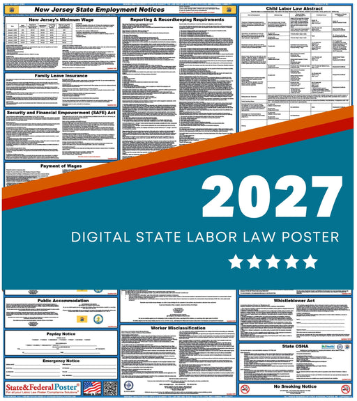 New Jersey State Labor Law Poster 2027 - State and Federal Poster