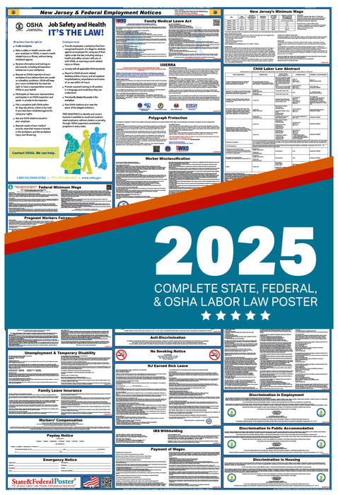 PREORDER - New Jersey State and Federal Labor Law Poster 2025