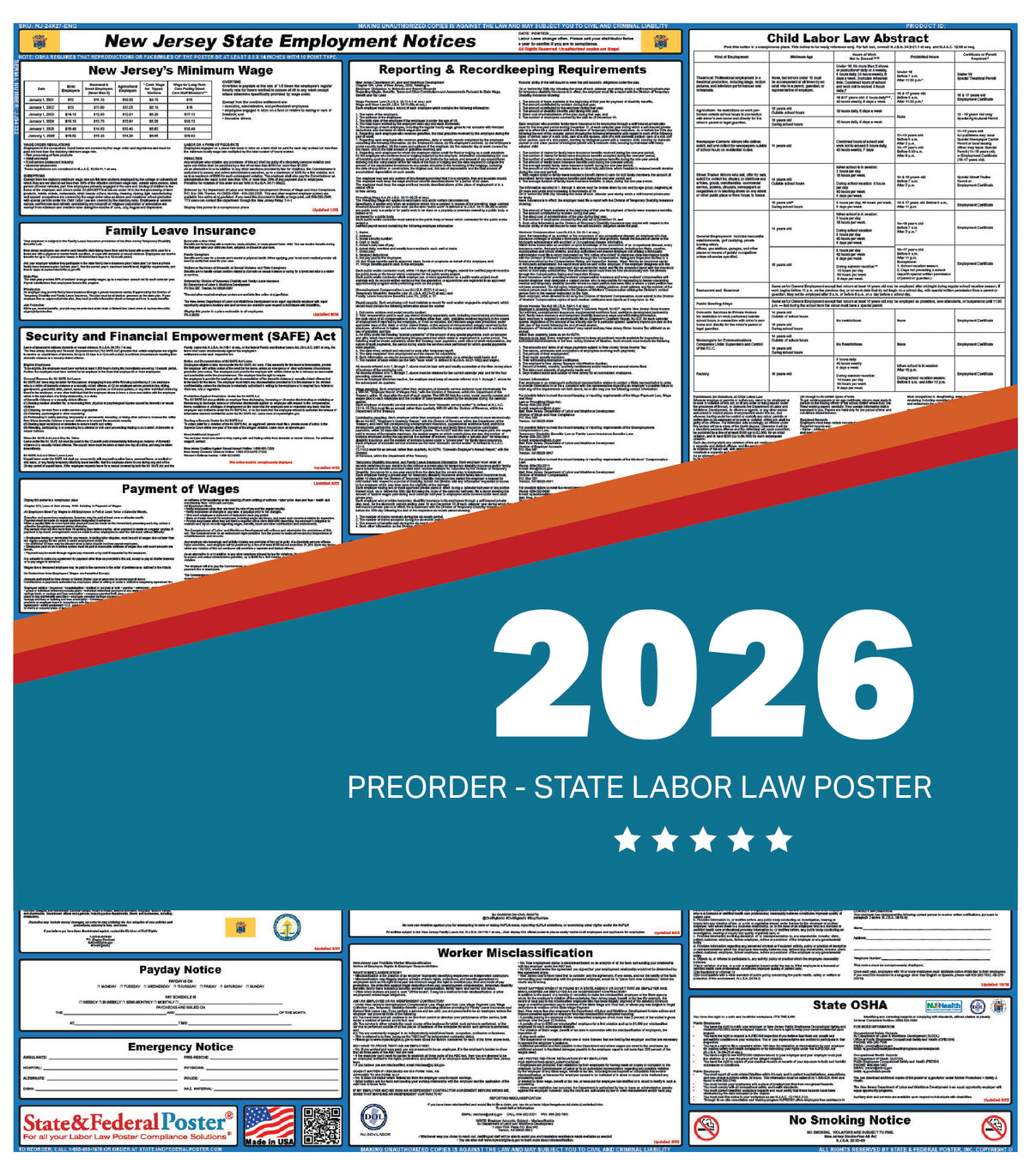 New Jersey State Labor Law Poster 2026 — State and Federal Poster