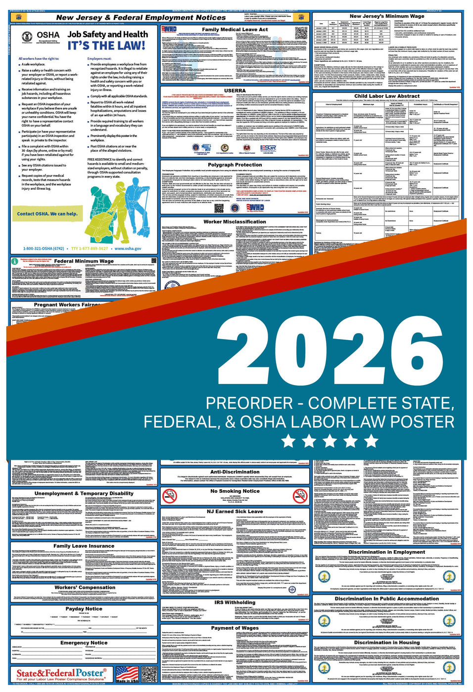PREORDER - Digital New Jersey Labor Law Poster 2026 — State and Federal ...