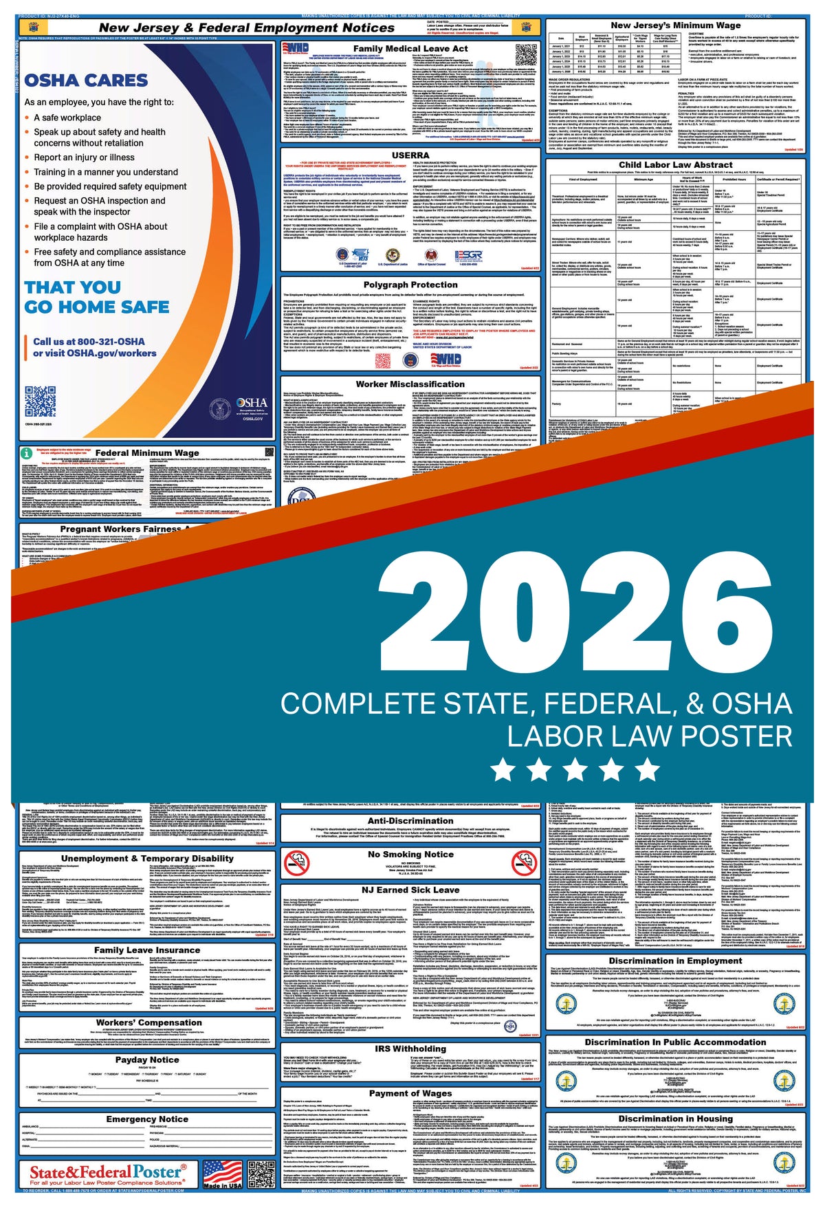 New Jersey Labor Law Poster 2026 — State and Federal Poster