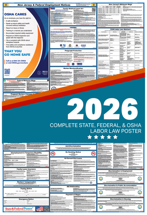 New Jersey State and Federal Labor Law Poster 2026 - State and Federal Poster