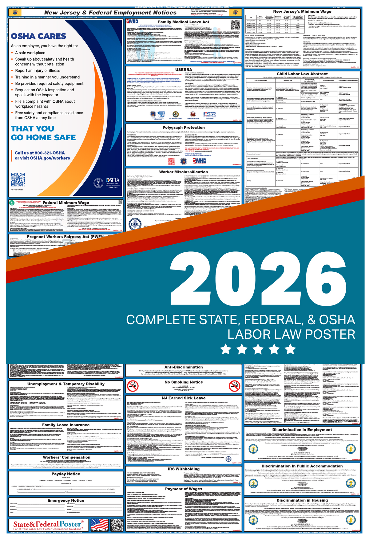 New Jersey Labor Law Poster 2026 — State and Federal Poster