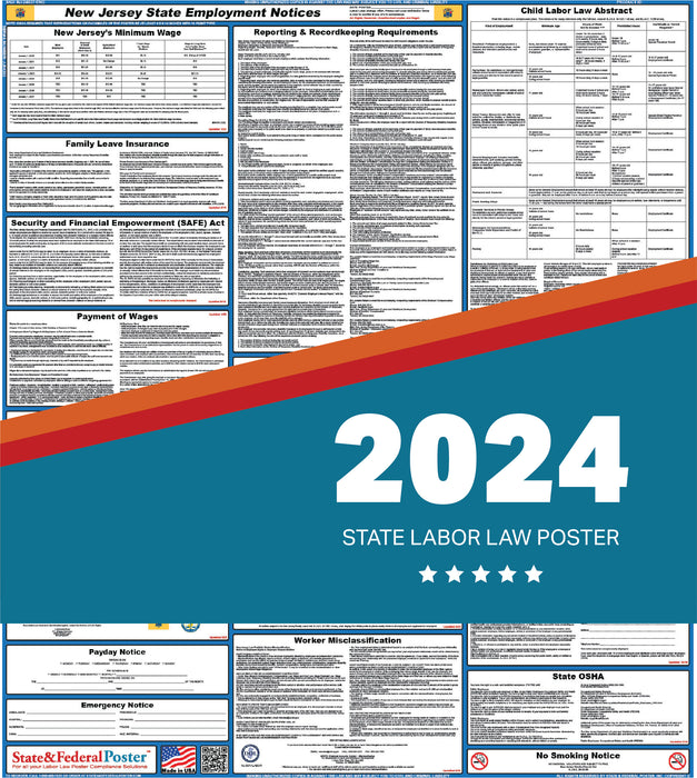 PREORDER - New Jersey State Labor Law Poster 2024