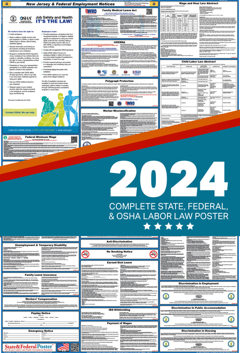PREORDER - New Jersey State and Federal Labor Law Poster 2024