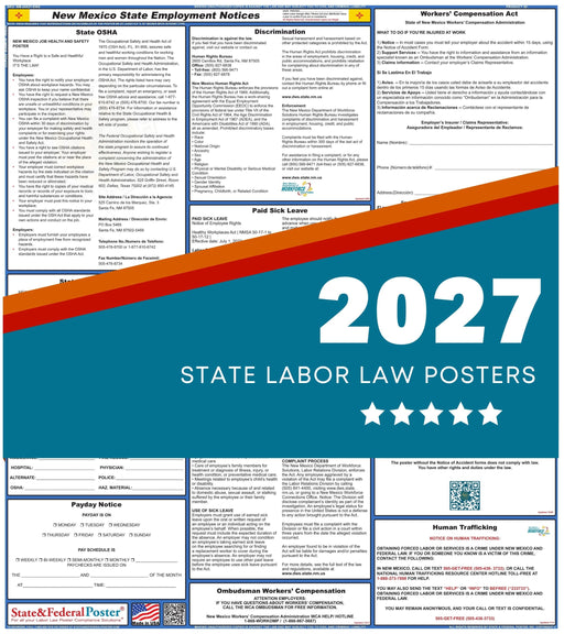 New Mexico State Labor Law Poster 2027 - State and Federal Poster