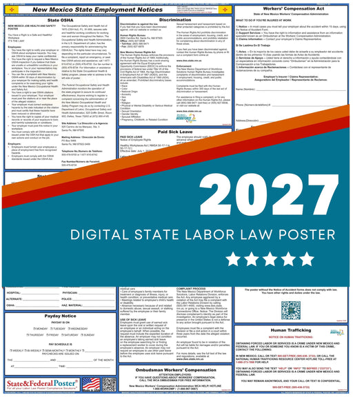 New Mexico State Labor Law Poster 2027 - State and Federal Poster