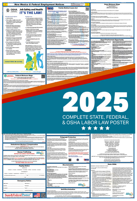 PREORDER - New Mexico State and Federal Labor Law Poster 2025