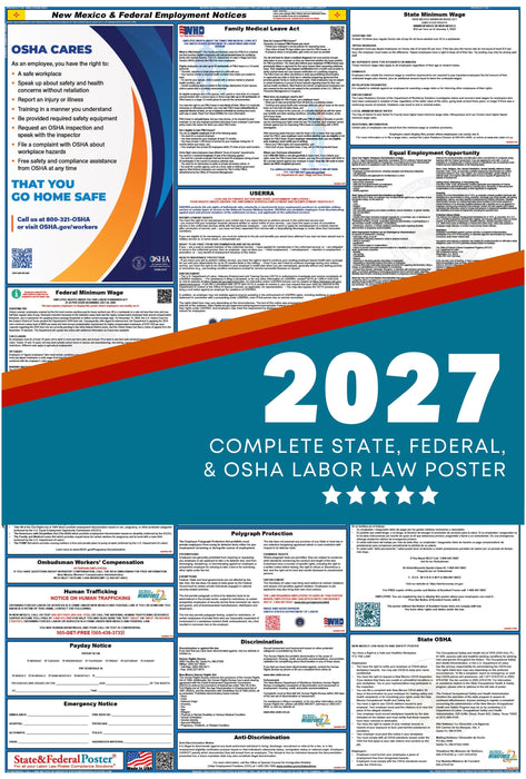 New Mexico State and Federal Labor Law Poster 2027 - State and Federal Poster