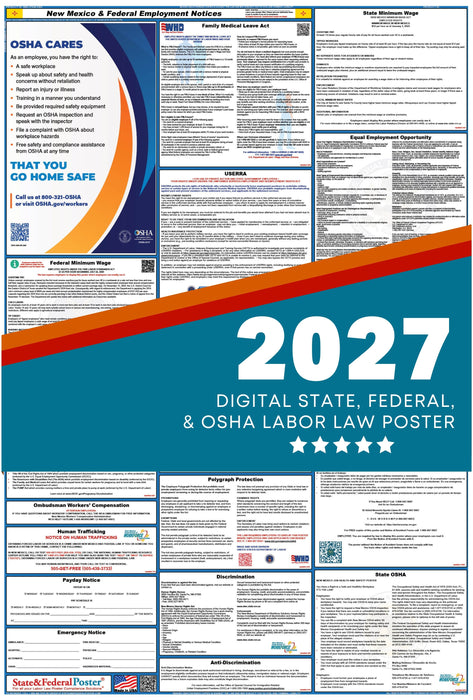 Digital New Mexico Labor Law Poster 2027 - State and Federal Poster
