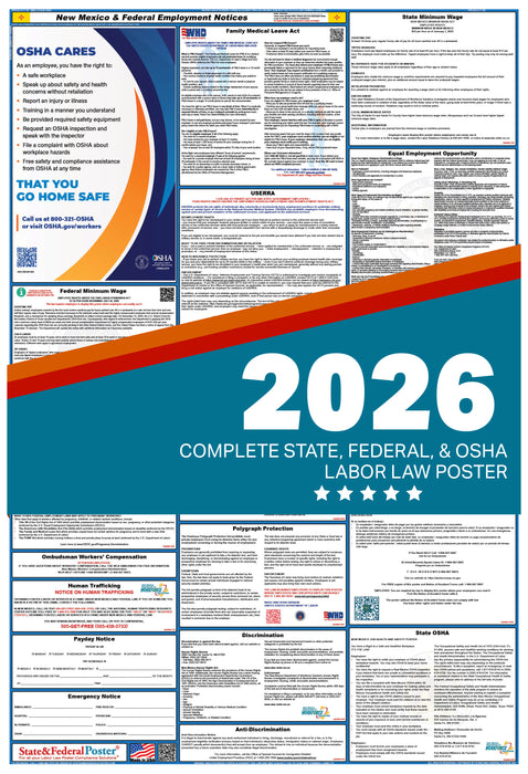 New Mexico State and Federal Labor Law Poster 2026 - State and Federal Poster
