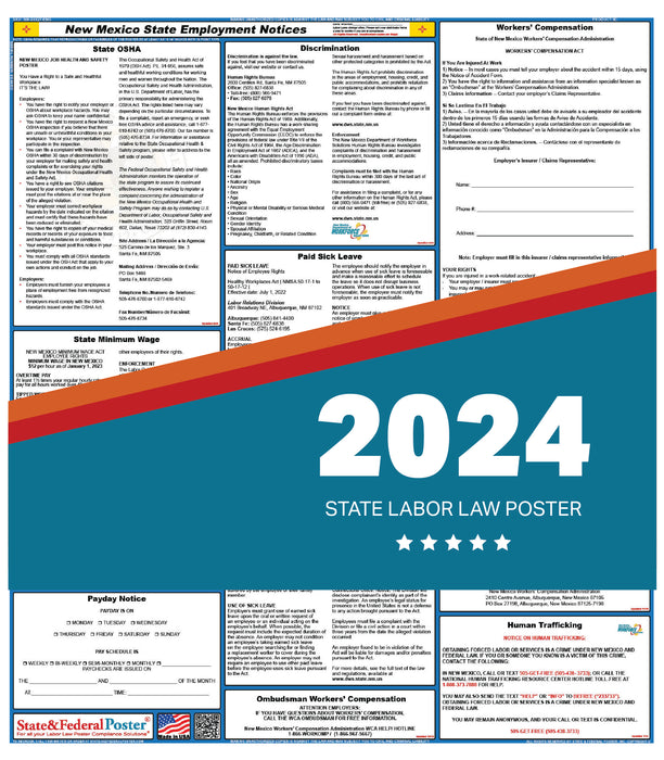 New Mexico State Labor Law Poster 2024