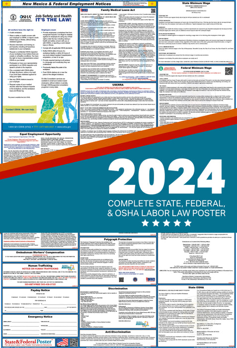 PREORDER - New Mexico State and Federal Labor Law Poster 2024