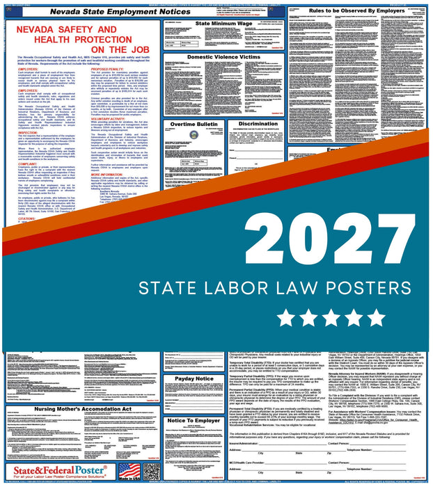 Nevada State Labor Law Poster 2027 - State and Federal Poster