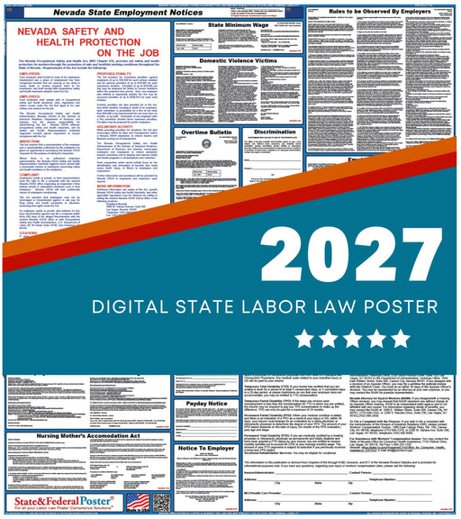 Nevada State Labor Law Poster 2027 - State and Federal Poster