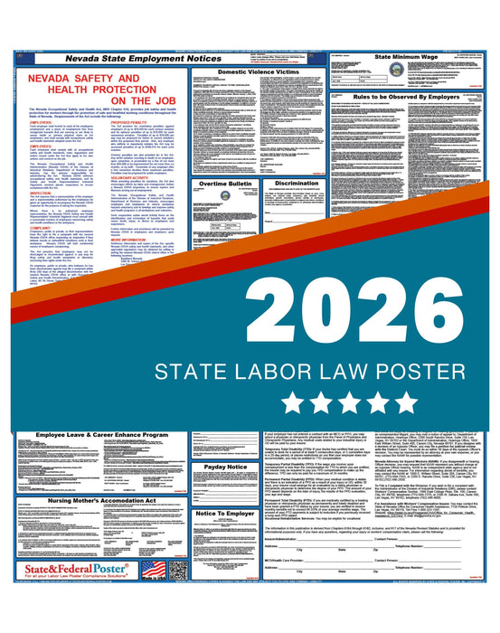 PREORDER - Nevada State Labor Law Poster 2026