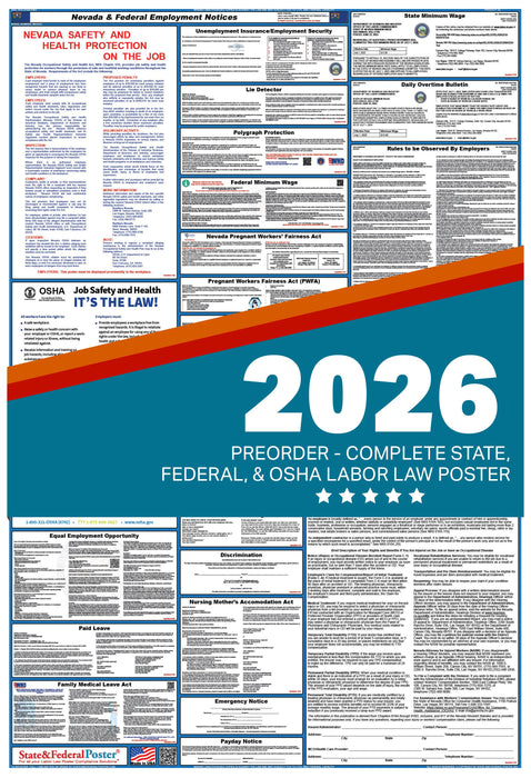 PREORDER - Digital Nevada Labor Law Poster 2026