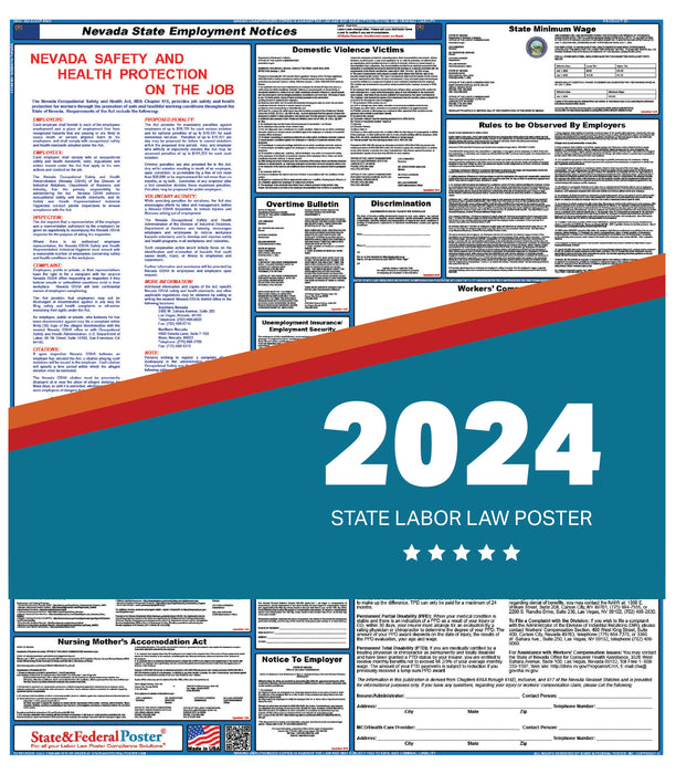 Nevada State Labor Law Poster 2024