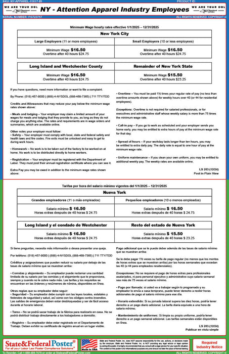 Digital New York Apparel Industry Workers Wage Ordinance (Bilingual)