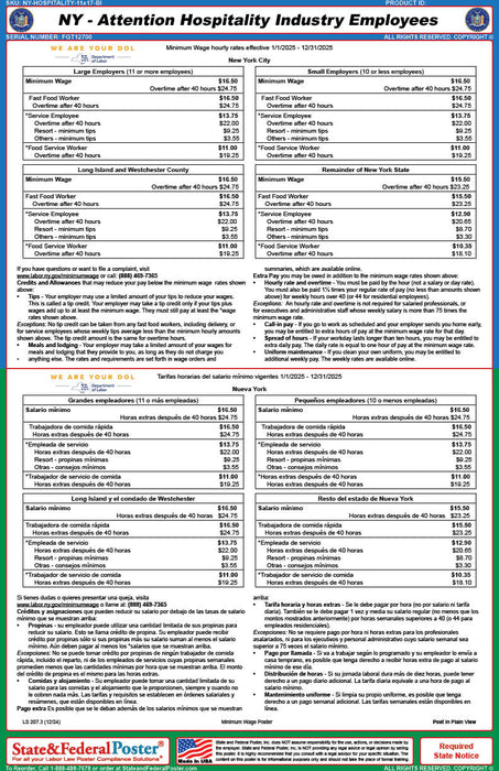 New York Hospitality Industry Wage Ordinance (Bilingual)