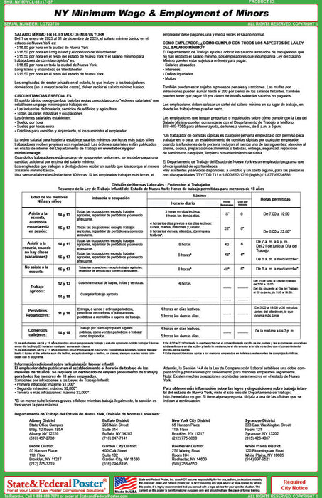 New York Minimum Wage & Employment of Minors
