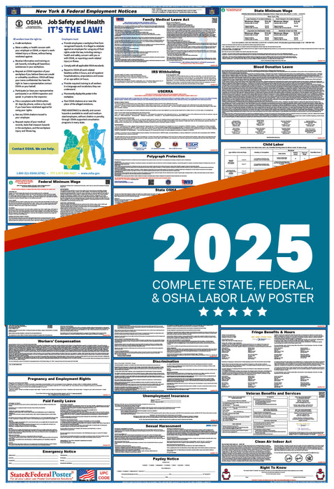 PREORDER - New York State and Federal Labor Law Poster 2025