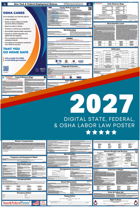 Digital New York Labor Law Poster 2027 - State and Federal Poster