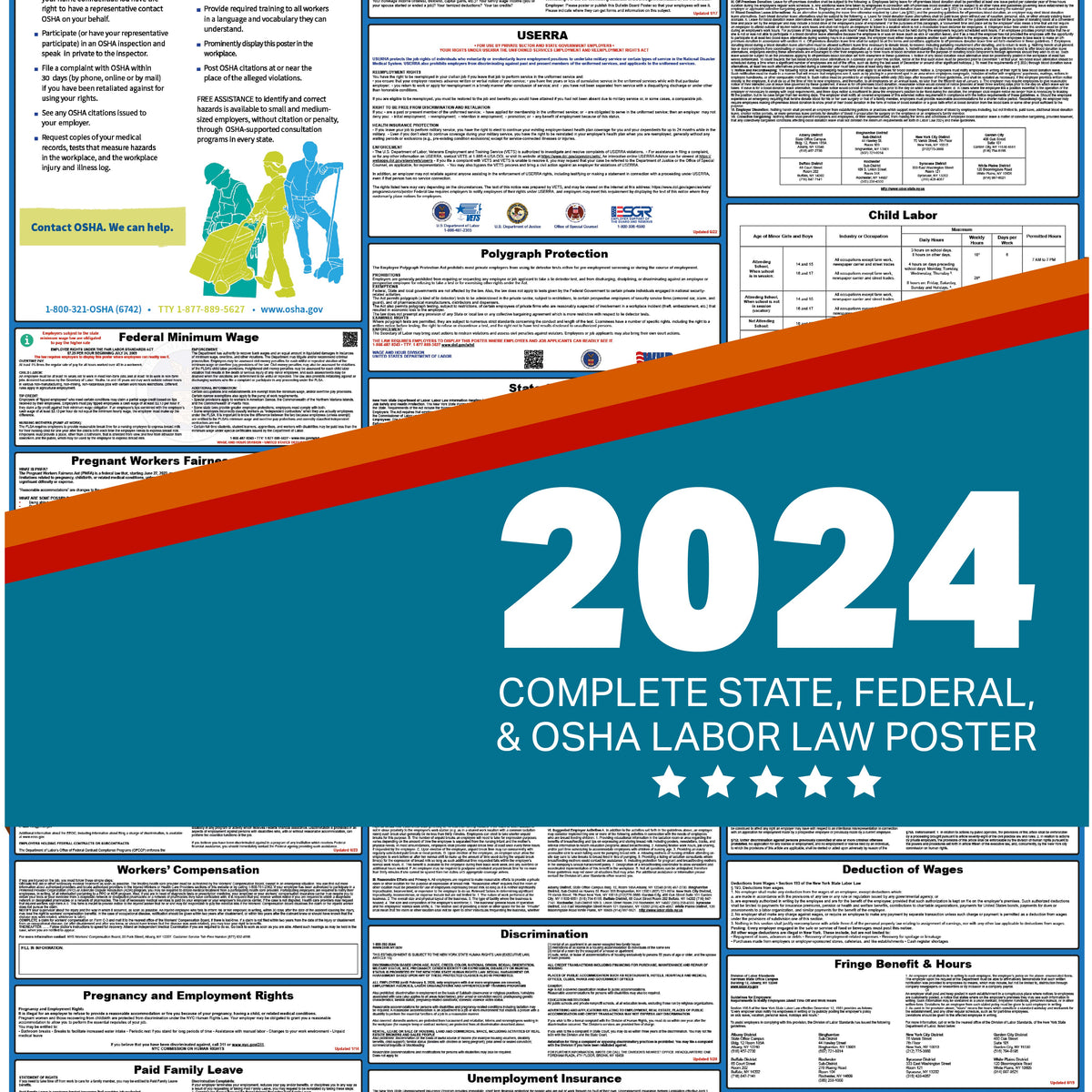 Texas Digital Labor Law Poster 2024 — State and Federal Poster