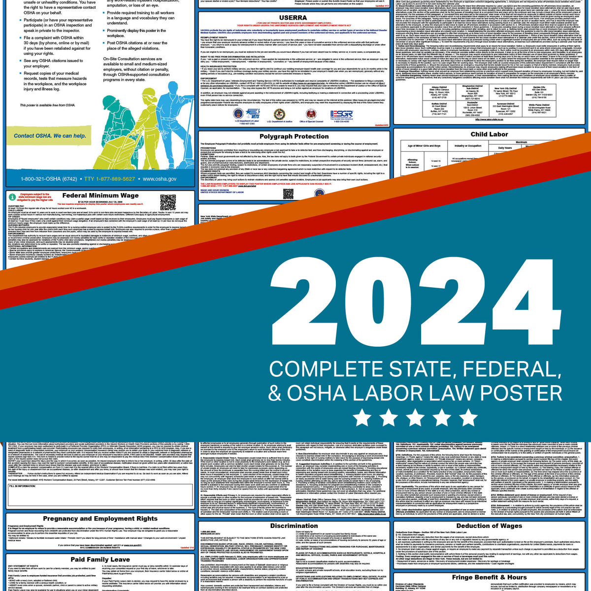 New York Digital Labor Law Poster 2024 — State And Federal Poster