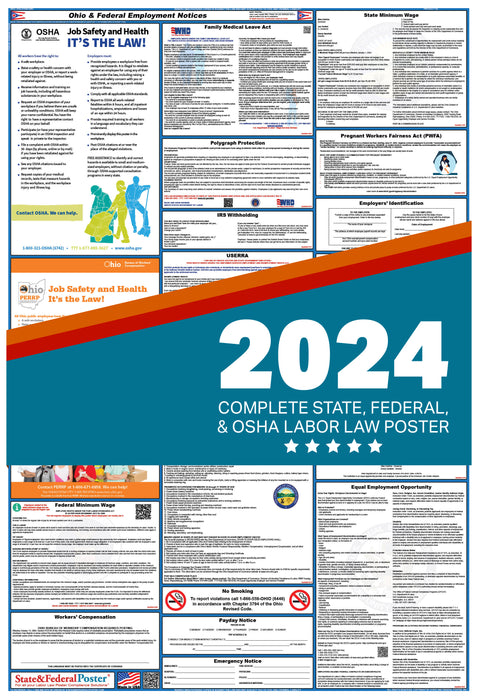 Ohio State and Federal Labor Law Poster 2024