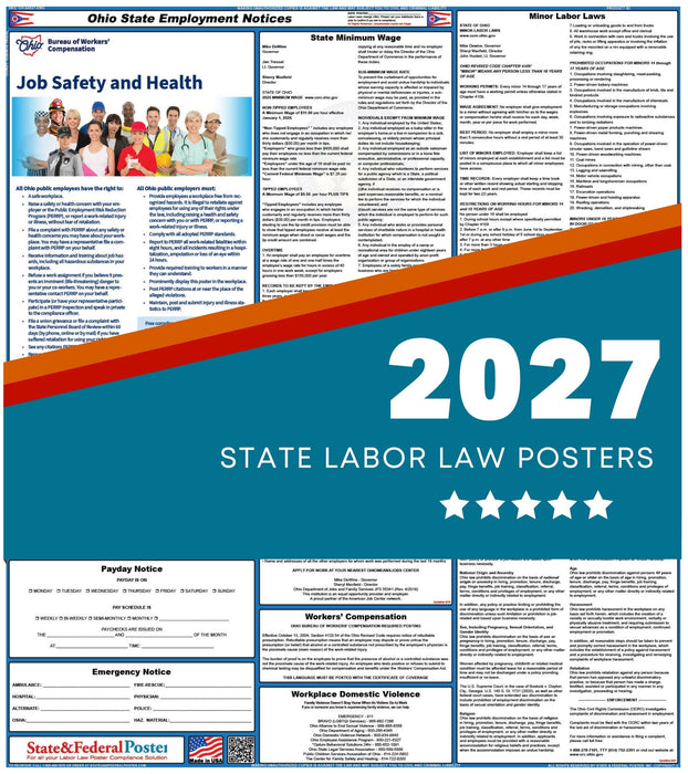 Ohio State Labor Law Poster 2027 - State and Federal Poster