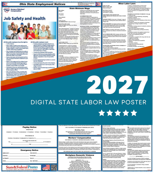 Ohio State Labor Law Poster 2027 - State and Federal Poster