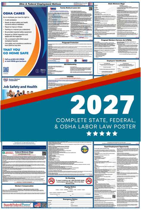 Ohio State and Federal Labor Law Poster 2027 - State and Federal Poster