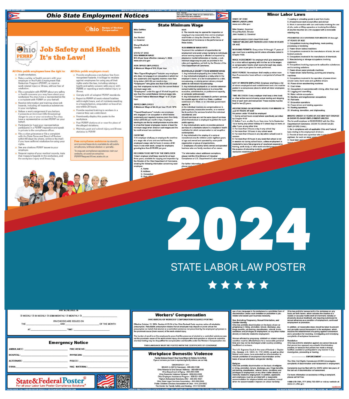 Ohio State Labor Law Poster 2024 — State and Federal Poster
