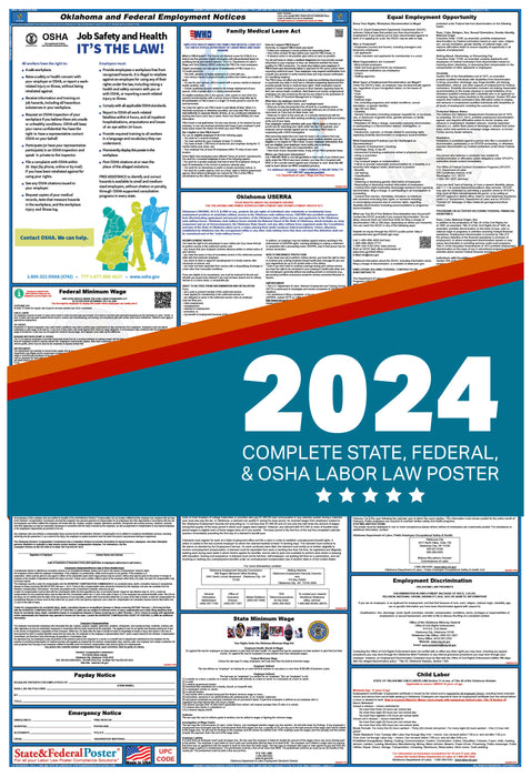 Oklahoma State and Federal Labor Law Poster 2024