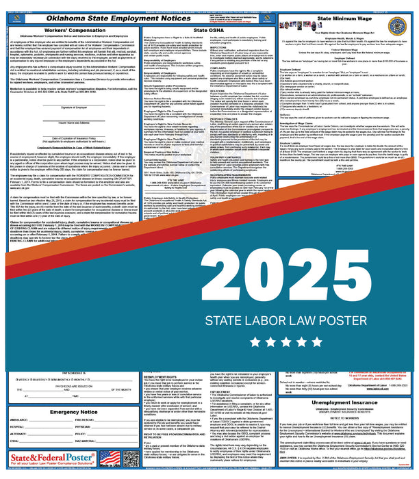 PREORDER - Oklahoma State Labor Law Poster 2025