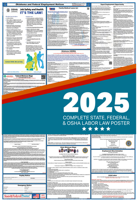 PREORDER - Oklahoma State and Federal Labor Law Poster 2025