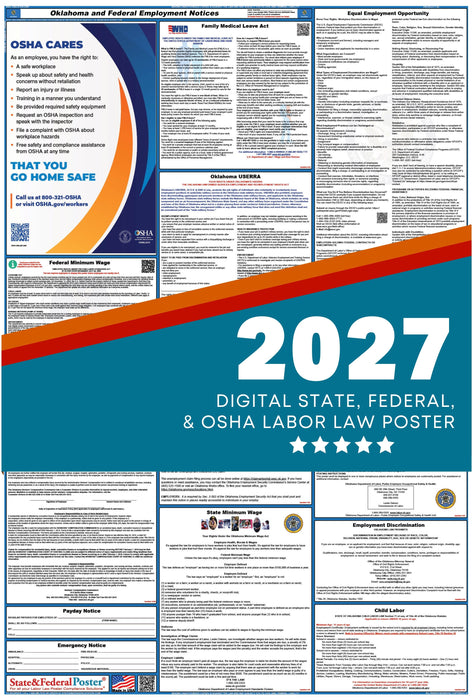 Digital Oklahoma Labor Law Poster 2027 - State and Federal Poster