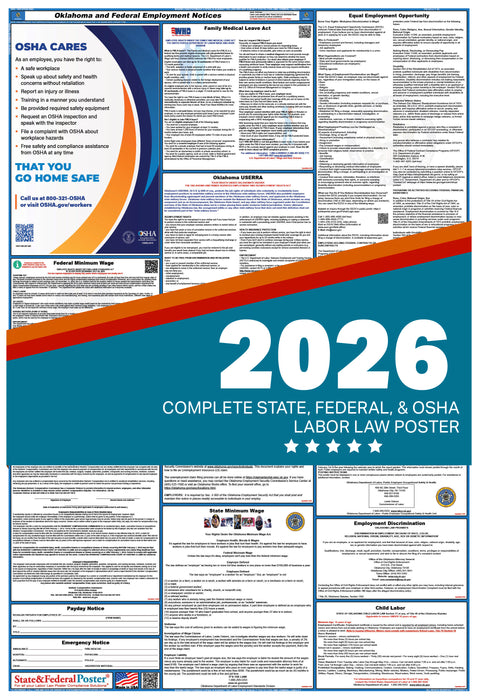 Oklahoma State and Federal Labor Law Poster 2026
