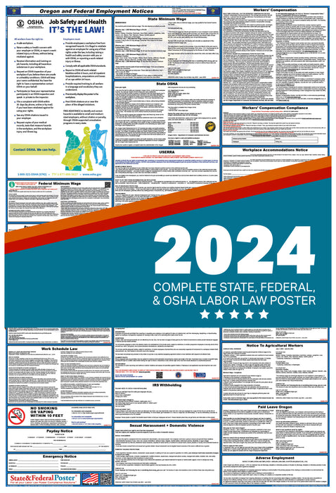 Oregon State and Federal Labor Law Poster 2024