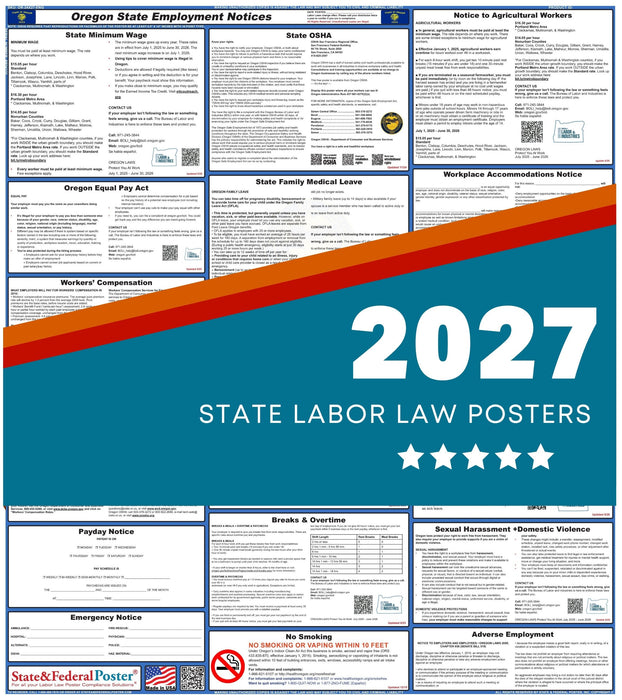 Oregon State Labor Law Poster 2027 - State and Federal Poster