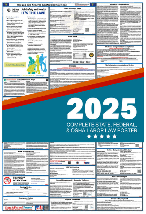 PREORDER - Oregon State and Federal Labor Law Poster 2025