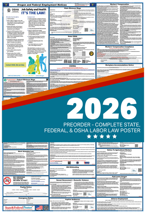PREORDER - Oregon State and Federal Labor Law Poster 2026