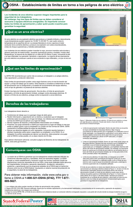OSHA: Arc Flash Boundaries Fact Sheet - State and Federal Poster