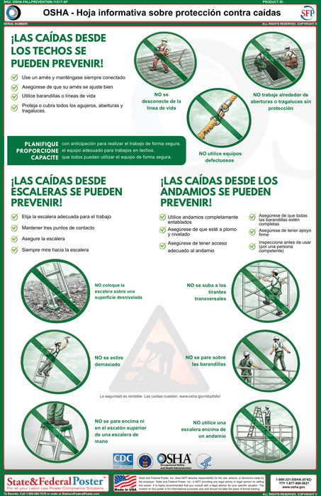OSHA: Fall Protection Fact Sheet - State and Federal Poster