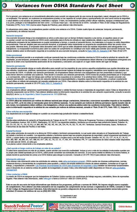 OSHA Variances from OSHA Standards Fact Sheet