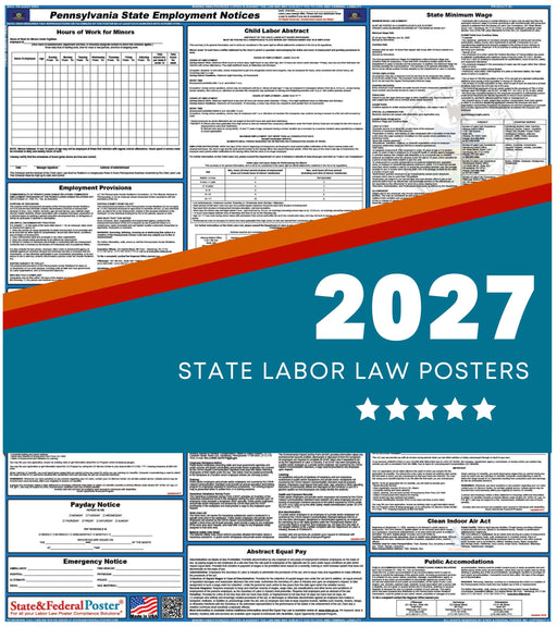 Pennsylvania State Labor Law Poster 2027 - State and Federal Poster