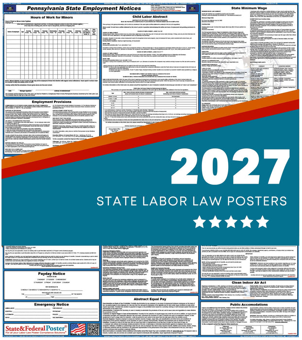 Pennsylvania State Labor Law Poster 2027 - State and Federal Poster